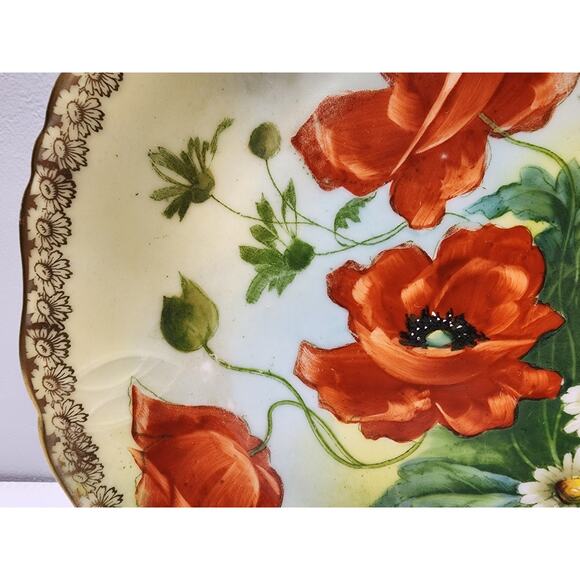 Antique R.S. Prussia Crown B Hand Painted Plate Signed Scharf 8.5" GoldGilt RARE - Picture 6 of 10